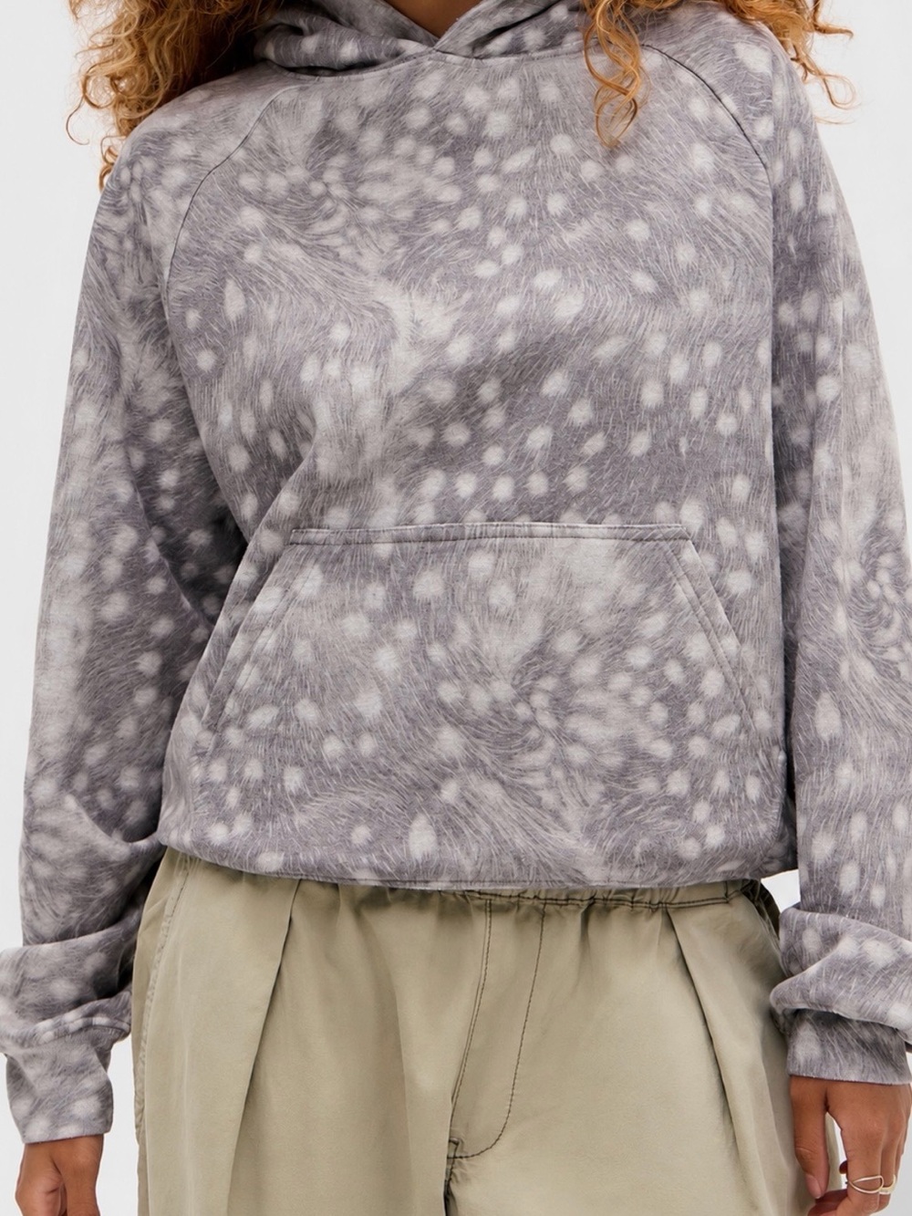 Doe Printed Hooded Pullover Sweatshirt